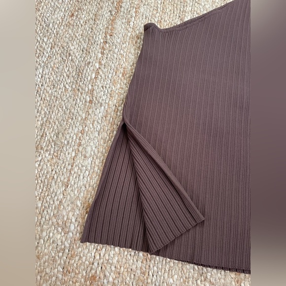 SIR THE LABEL Sylvie One Shoulder Asymmetrical Top Ribbed Chocolate Brown Size 4 - Picture 7 of 13